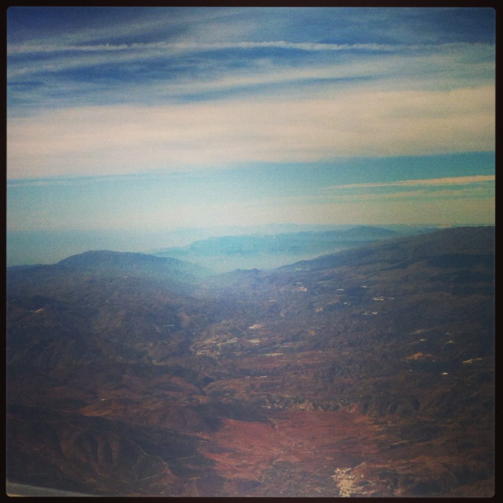 La vista aerea del deserto di El Chorrillo e Las Tabernas.