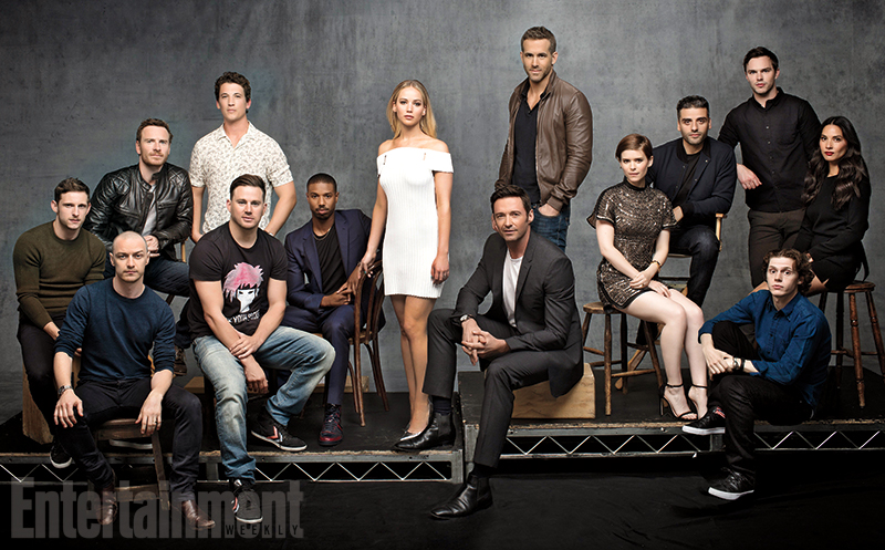 Fila Posteriore: Jamie Bell (Fantastic Four), Michael Fassbender (X-Men: Apocalypse), Miles Teller (Fantastic Four), Michael B. Jordan (Fantastic Four), Jennifer Lawrence (X-Men: Apocalypse), Ryan Reynolds (Deadpool), Kate Mara (Fantastic Four), Oscar Isaac, Nicholas Hoult, Olivia Munn (all X-Men: Apocalypse) Fila Frontale: James McAvoy (X-Men: Apocalypse), Channing Tatum (Gambit), Hugh Jackman (Wolverine III), Evan Peters (X-Men: Apocalypse)