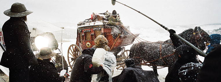 Behind the scenes - JAMES PARKS on the set of THE HATEFUL EIGHT Photo: Andrew Cooper, SMPSP © 2015 The Weinstein Company. All Rights Reserved.