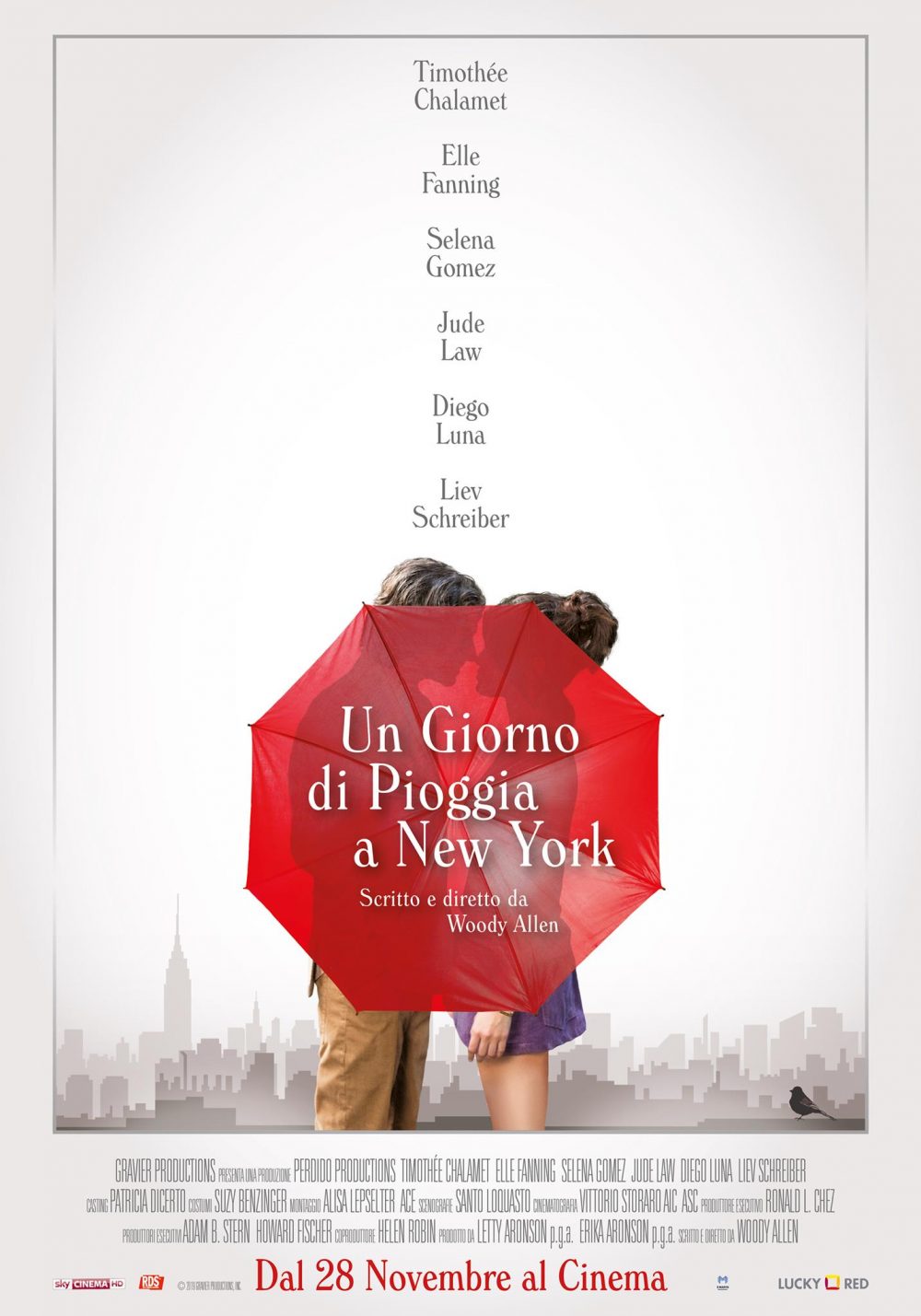 un giorno di pioggia a new york poster