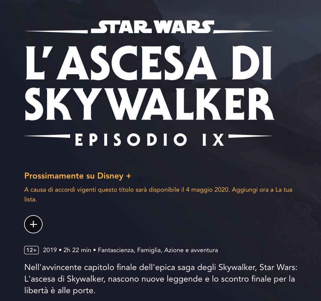 star wars ascesa di skywalker disney plus