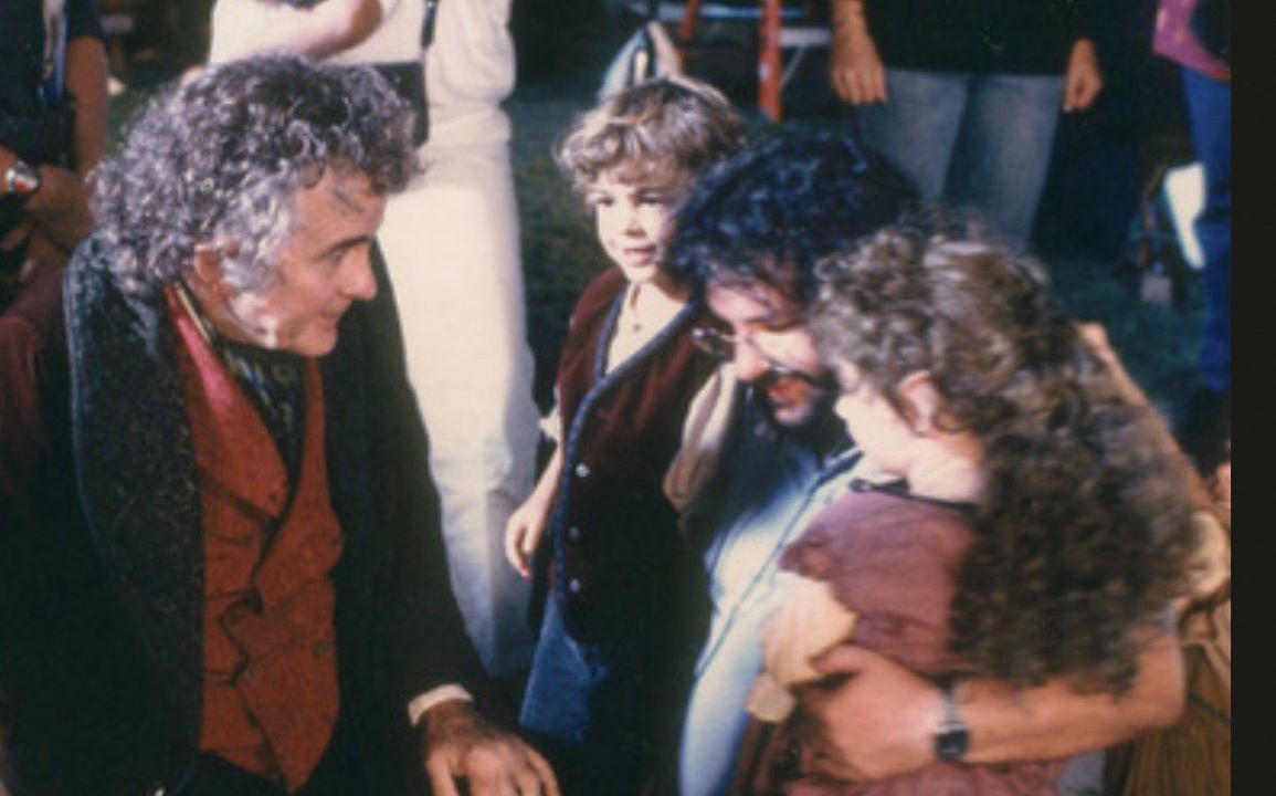 peter jackson e i figli insieme a Ian Holm