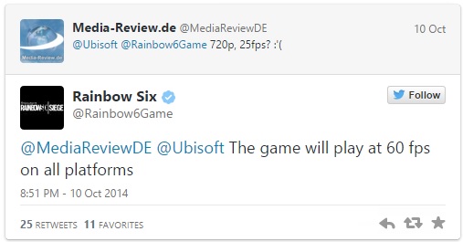 Rainbow Six: Siege - Tweet