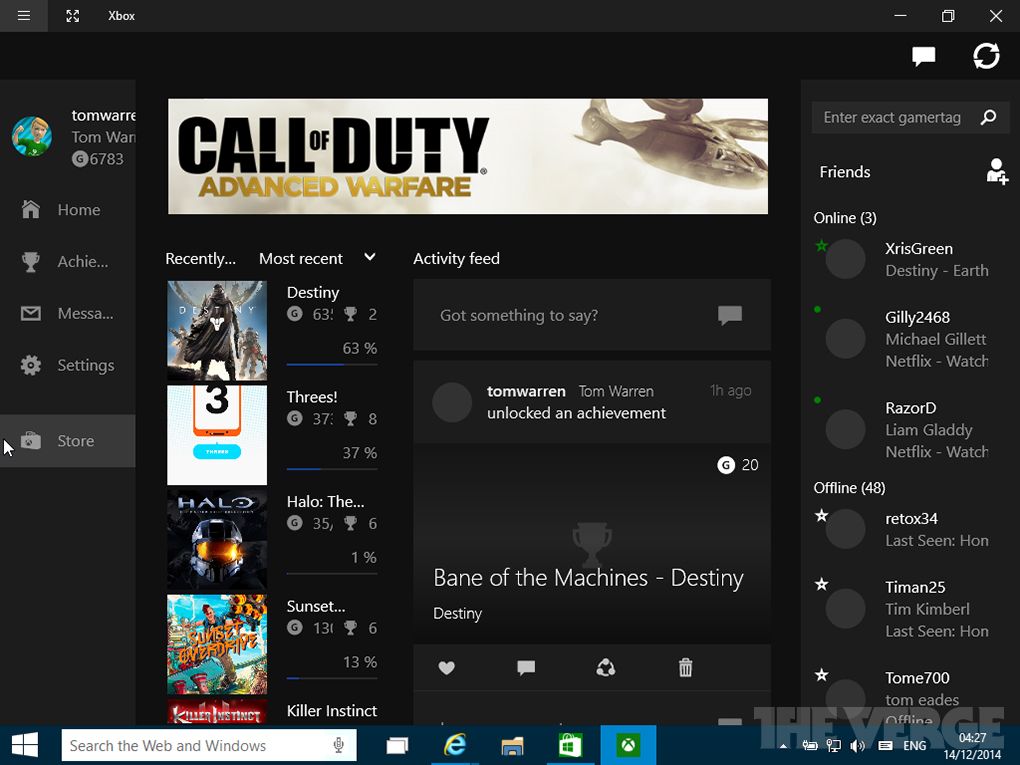 Windows 10 - Xbox app