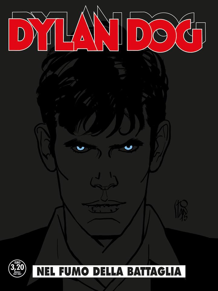 Dylan Dog 343: Nel fumo della battaglia, copertina di Angelo Stano