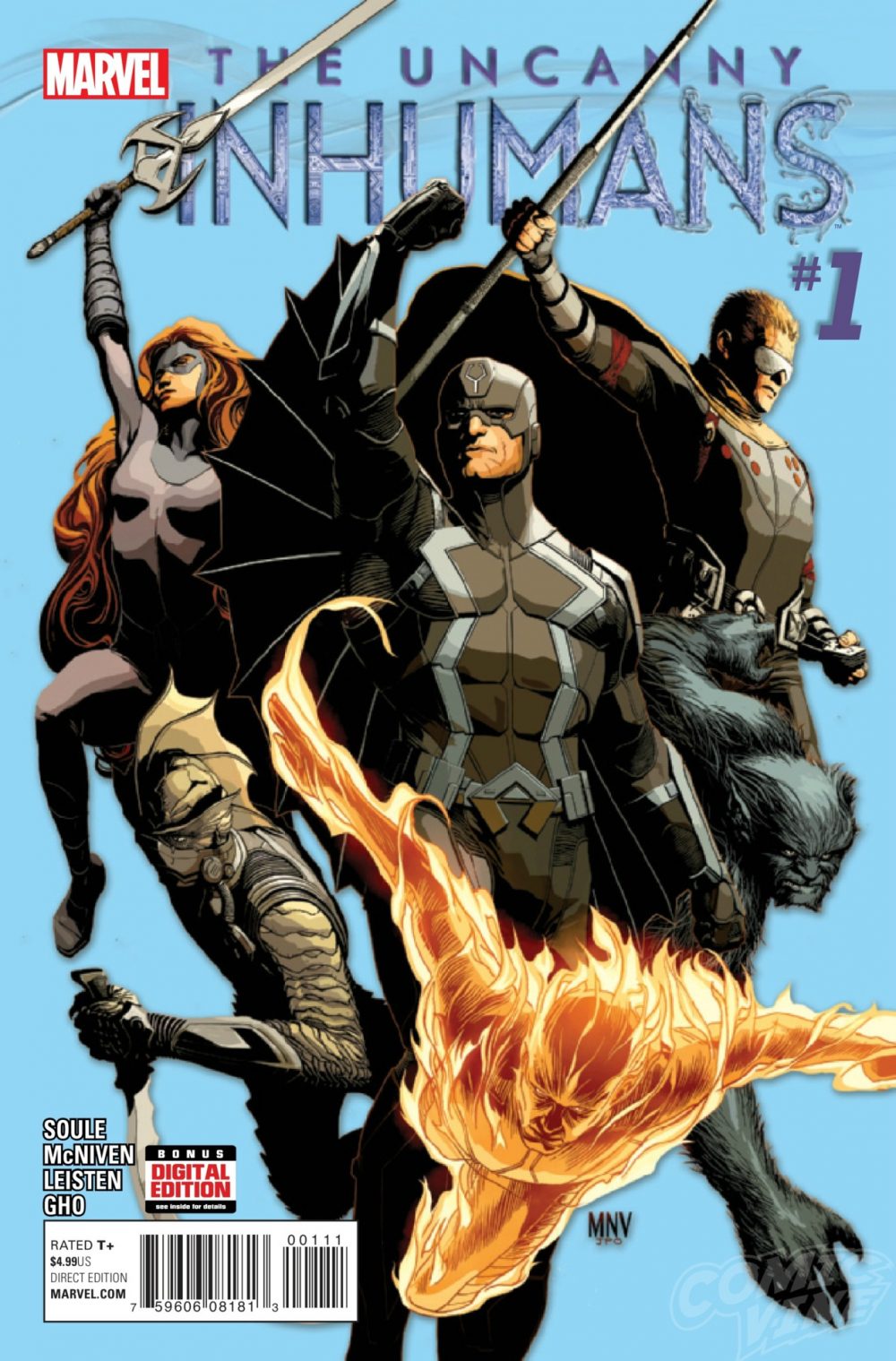 Uncanny Inhumans #1, copertina di Steve McNiven