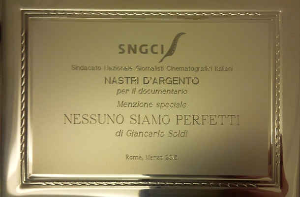 Nastro d'Argento - menzione speciale per Nessuno siamo perfetti