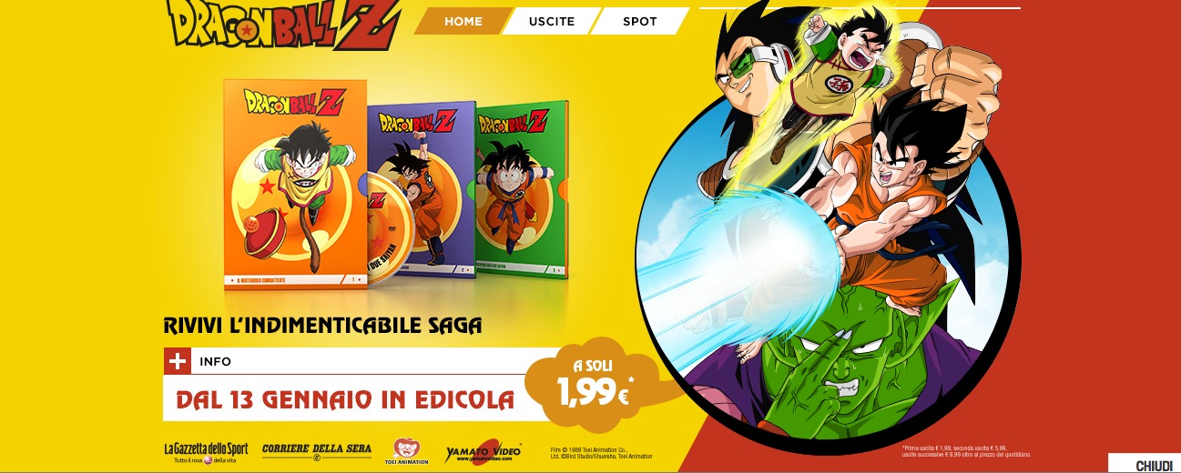 Dragon Ball Z con gazzetta