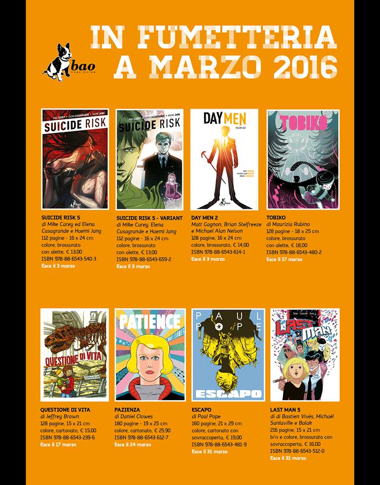 BAO Publishing per marzo 2016