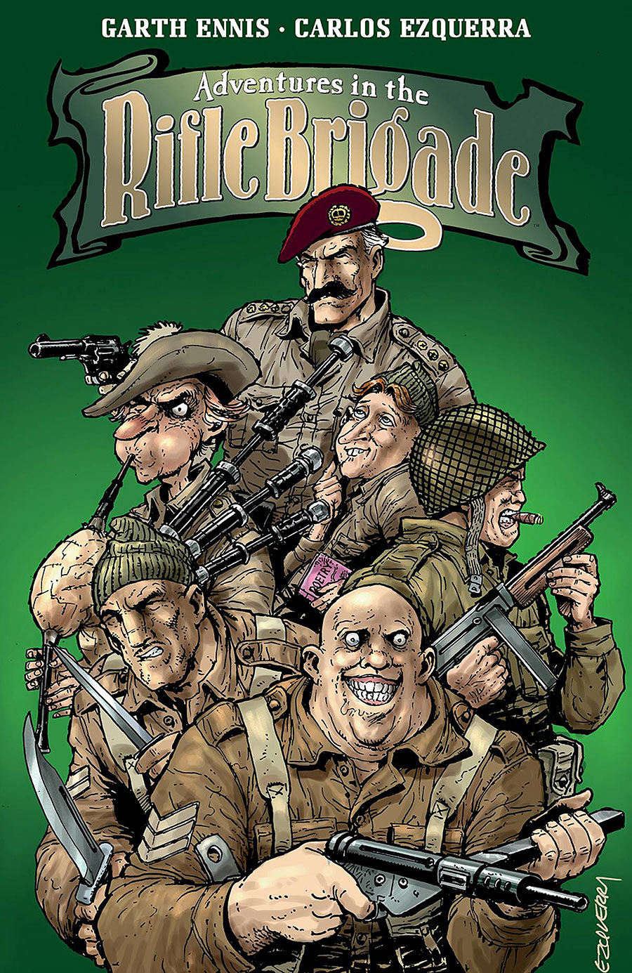 Adventures in the Rifle Brigade, copertina di Carlos Ezquerra