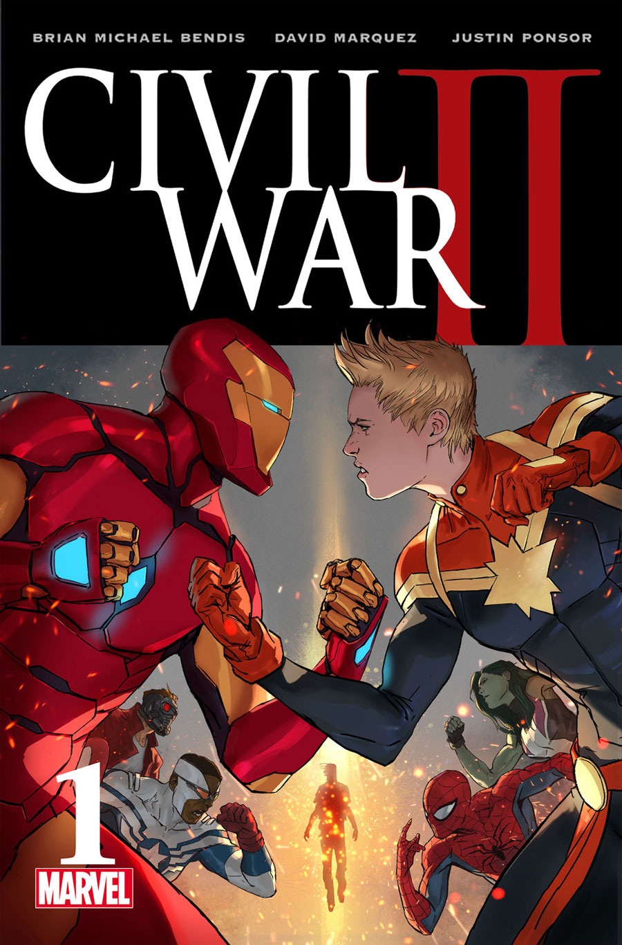 Civil War II #1, copertina di Marko Djurdjevic