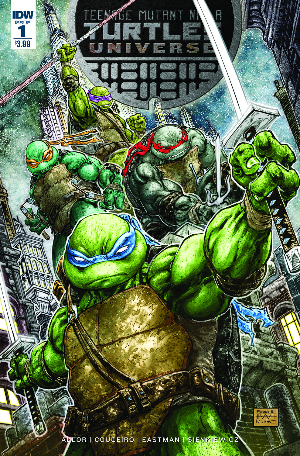 Teenage Mutant Ninja Turtles Universe #1, copertina di Freddie Williams