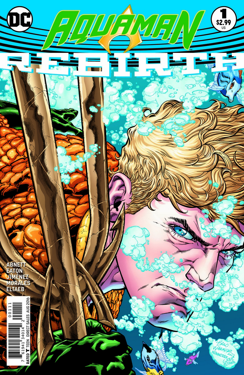 Aquaman: Rebirth #1, copertina di Brad Walker