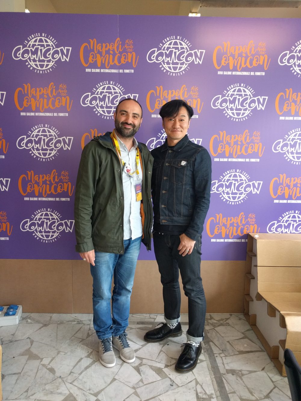 Pasquale Gennarelli con Atsushi Kaneko a Napoli COMICON 2016