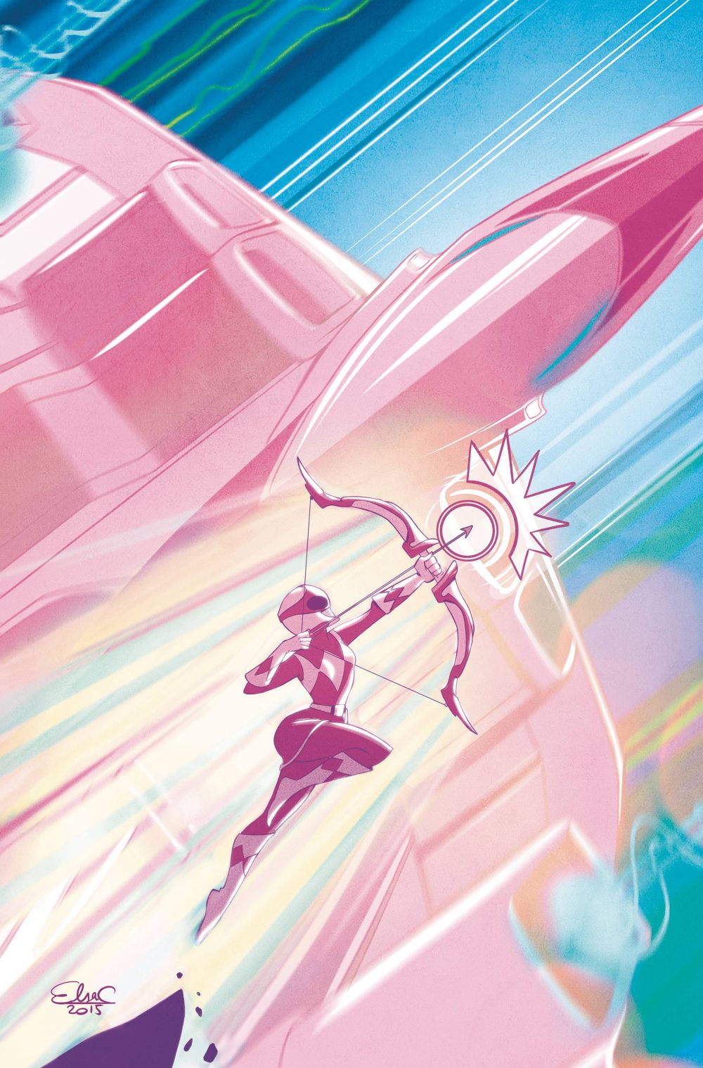 Mighty Morphin Power Rangers: Pink #1, copertina di Elsa Charretier