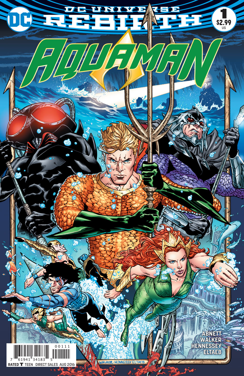 Aquaman #1, copertina di Brad Walker