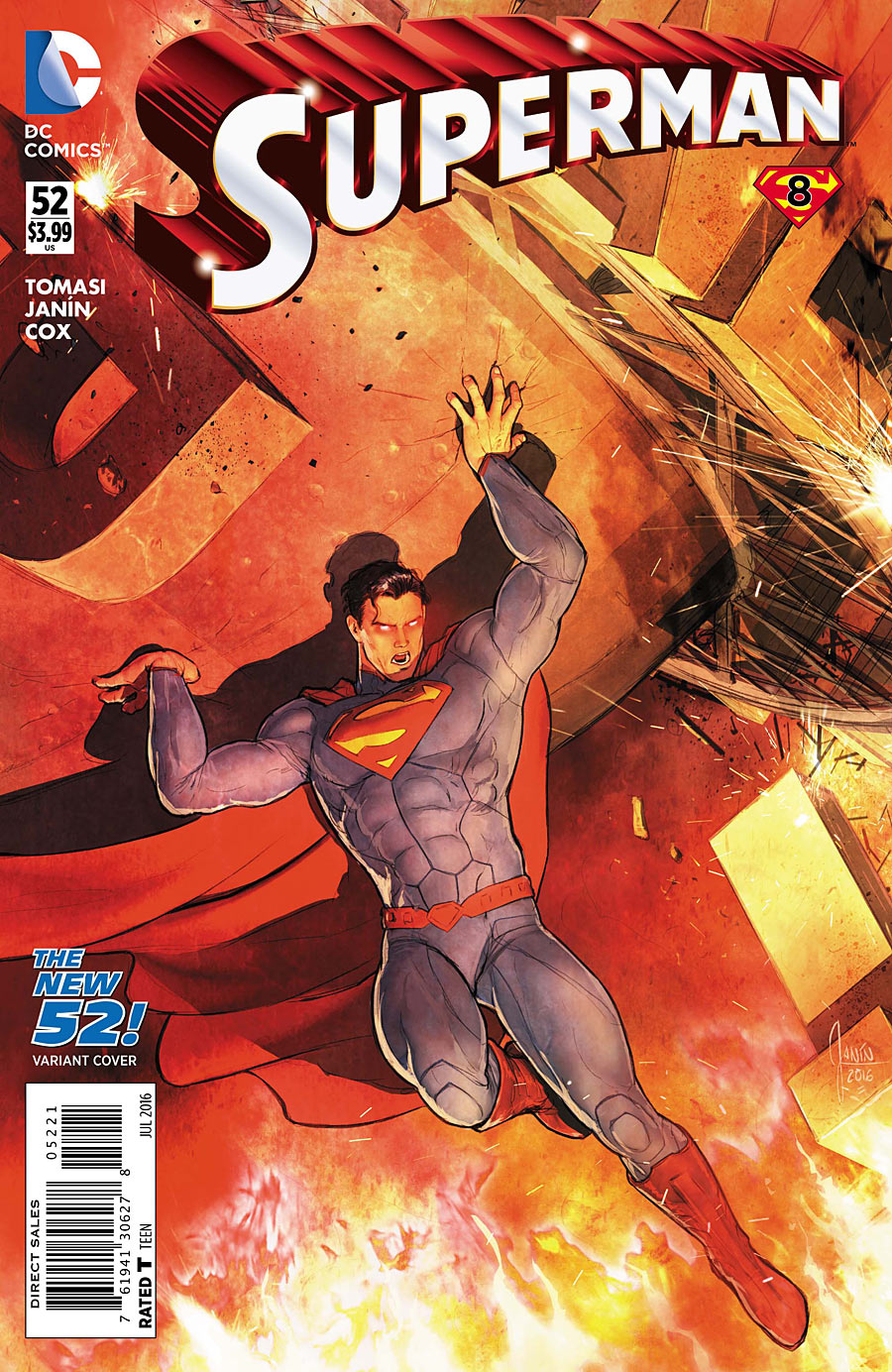 Superman #52, copertina variant di Mikel Janin