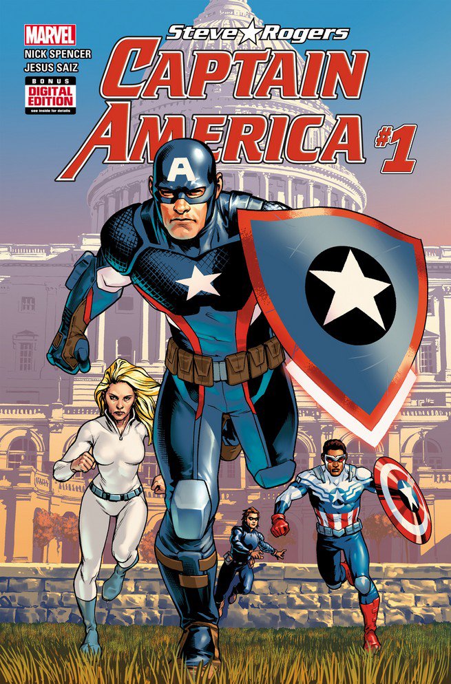 05. Captain America: Steve Rogers #1, di Nick Spencer e Jesus Saiz, copertina di Jesus Saiz - Marvel