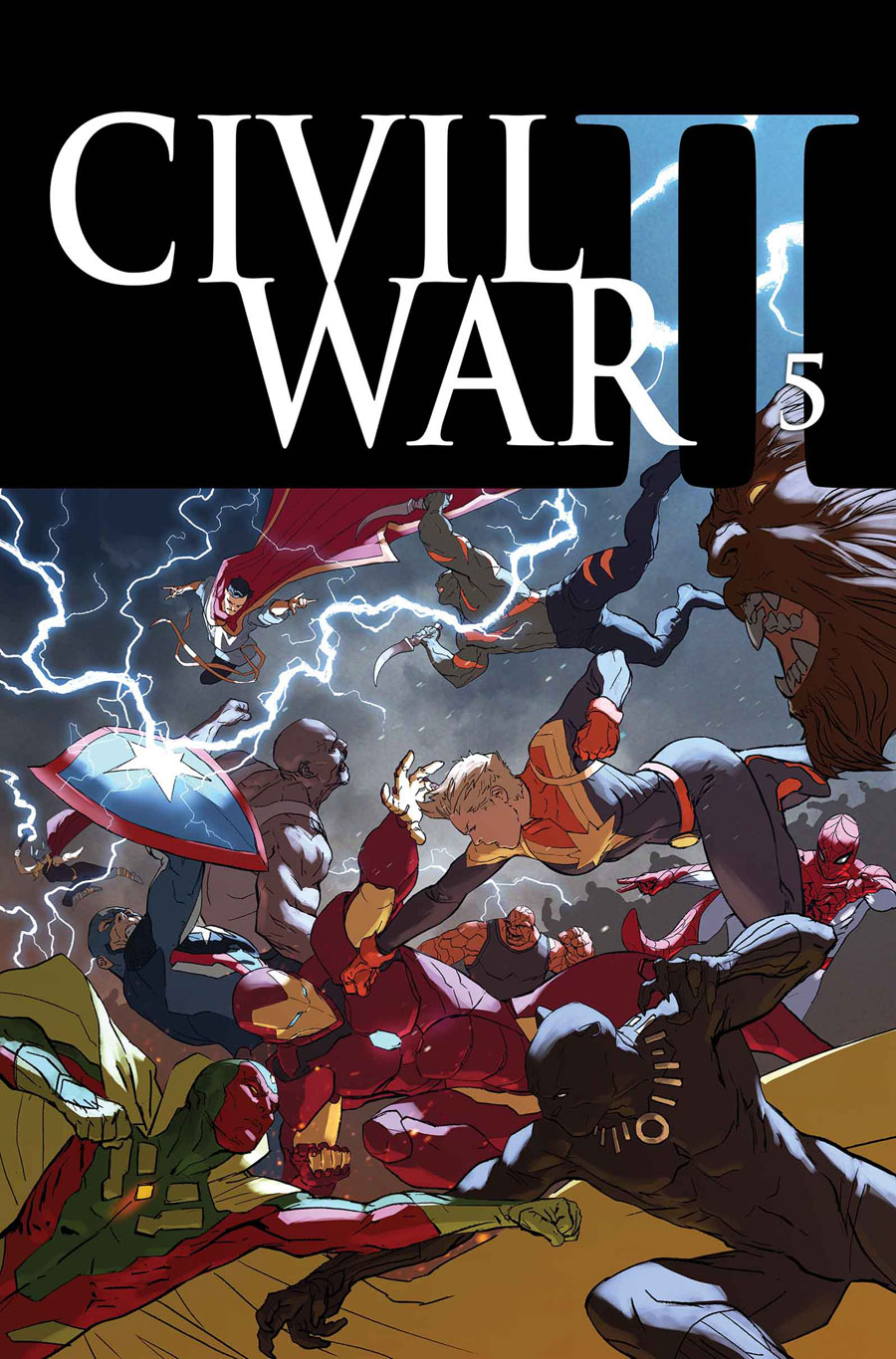 Civil War II #5, copertina di Marko Djurdjević