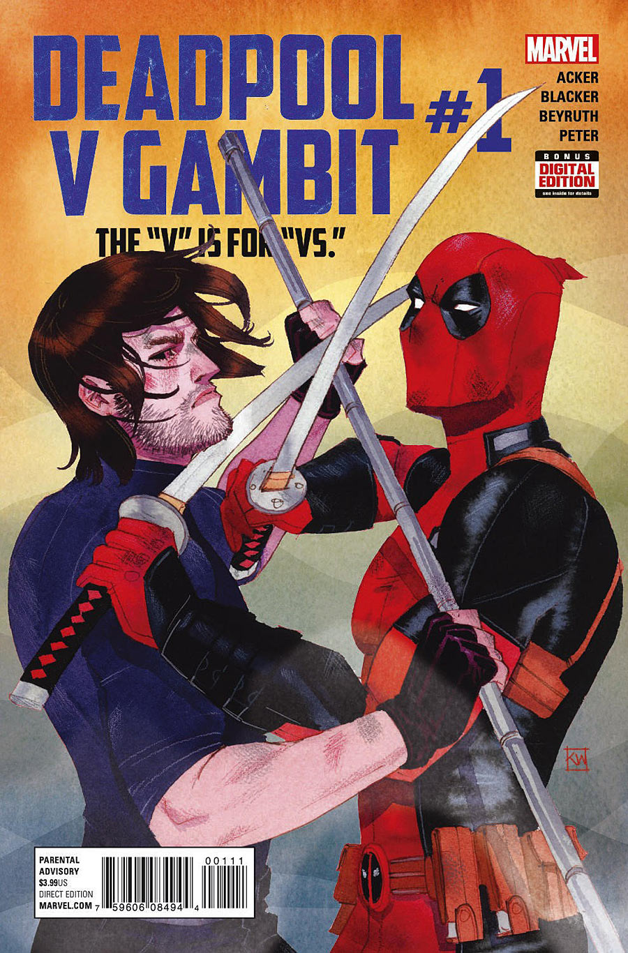 Deadpool v Gambit #1, copertina di Kevin Wada