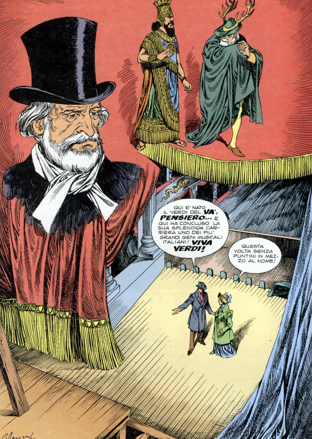 Giuseppe Verdi a Fumetti - Il giornalino 3 disegni di Paolo Piffarerio