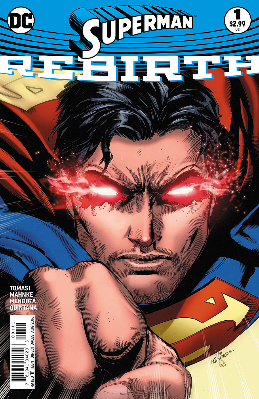 8. Superman: Rebirth #1, di Peter J. Tomasi e Doug Mahnke, copertina di Doug Mahnke - DC Comics