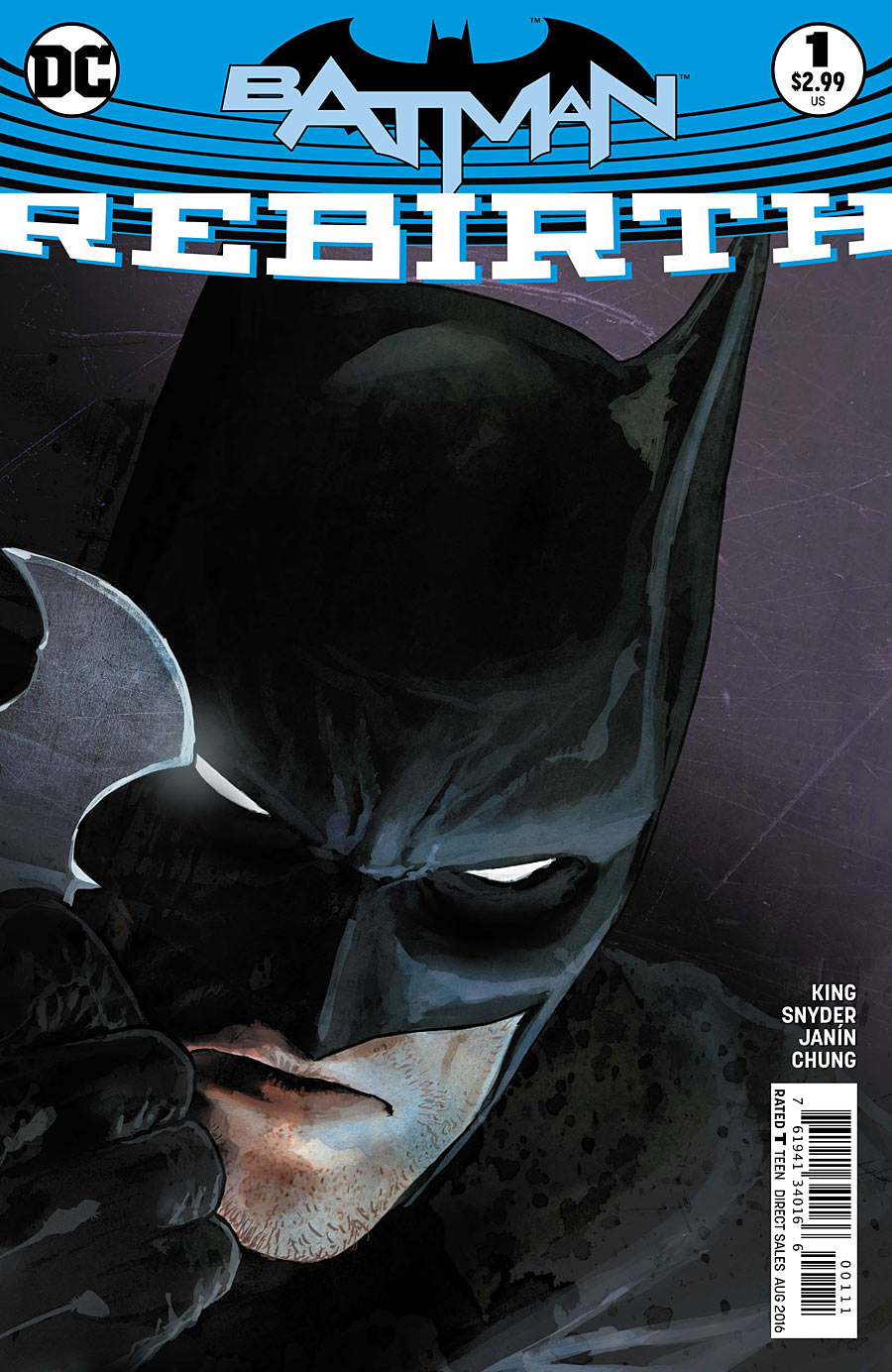 3. Batman: Rebirth #1, di Scott Snyder, Tom King e Mikel Janin, copertina di Mikel Janin - DC Comics