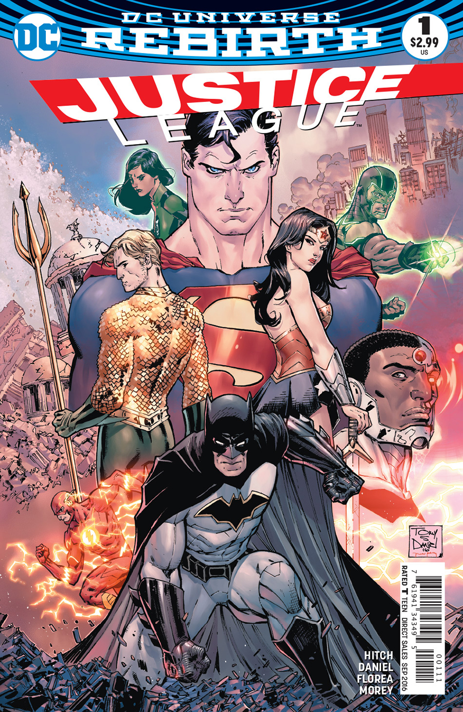 01. Justice League #1, di Bryan Hitch e Tony Daniel, copertina di Tony Daniel - DC Comics