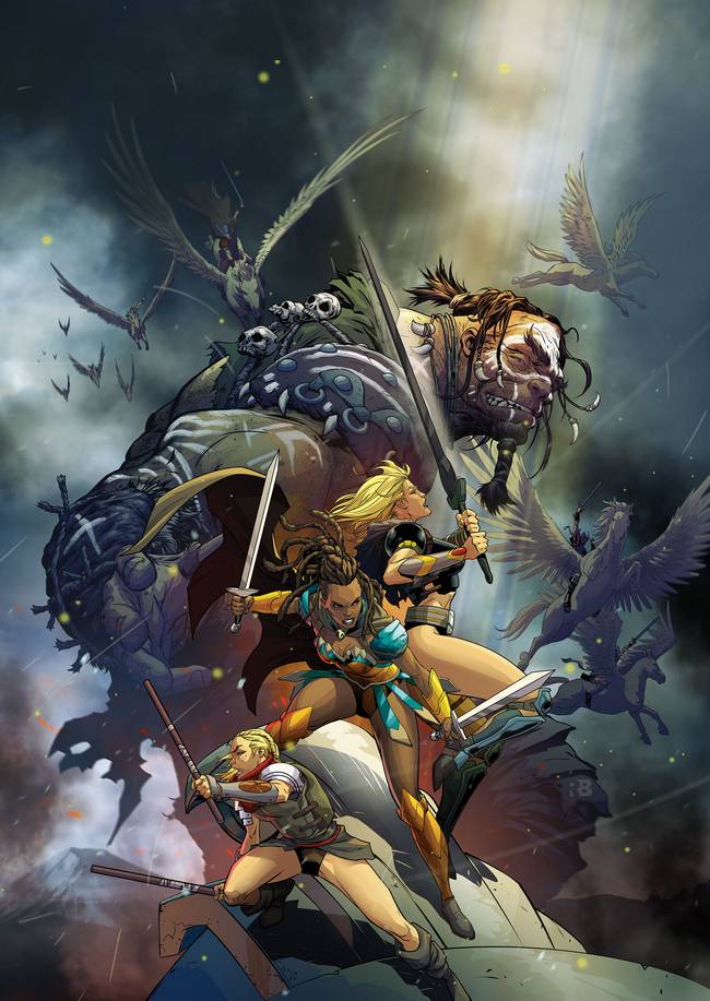 The Odyssey of the Amazons #1, copertina di Ryan Benjamin