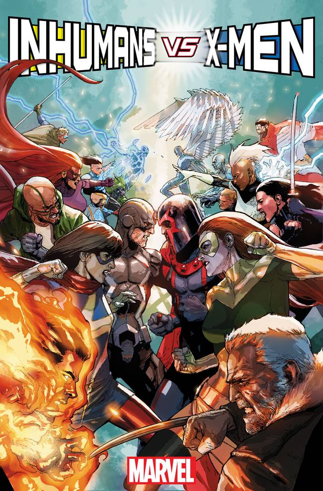 Inhumans vs. X-Men #1, copertina di Leinil Francis Yu