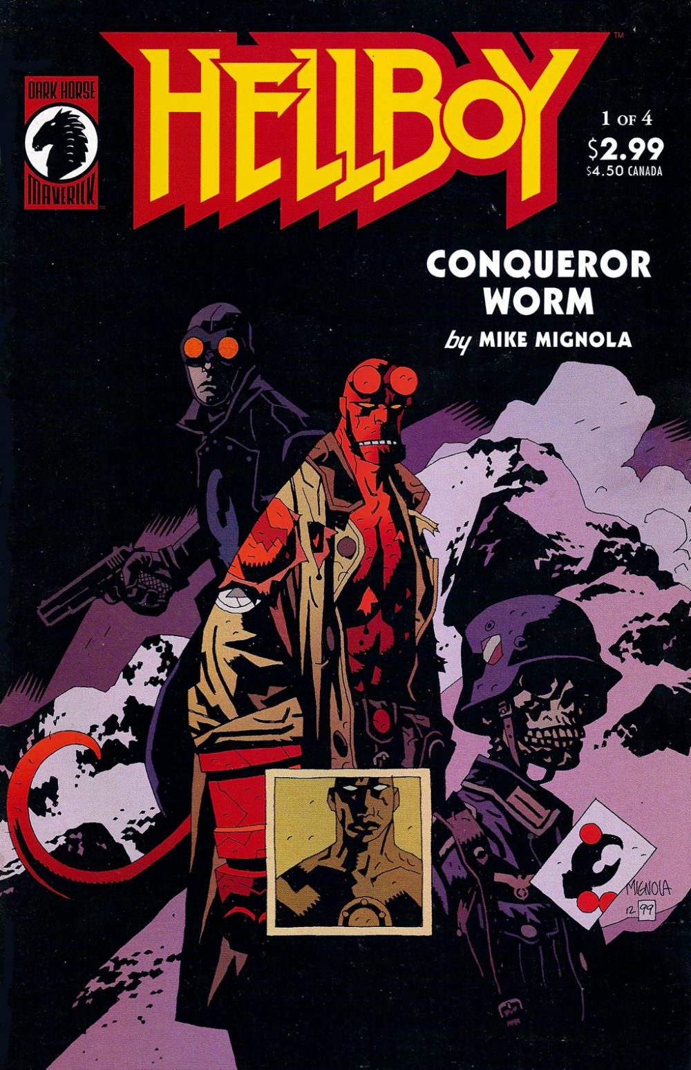 Hellboy: Conqueror Worm #1, copertina di Mike Mignola