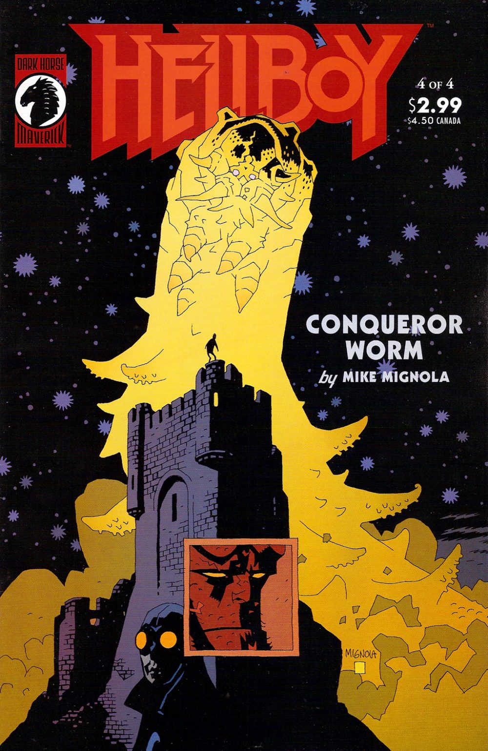 Hellboy: Conqueror Worm #4, copertina di Mike Mignola