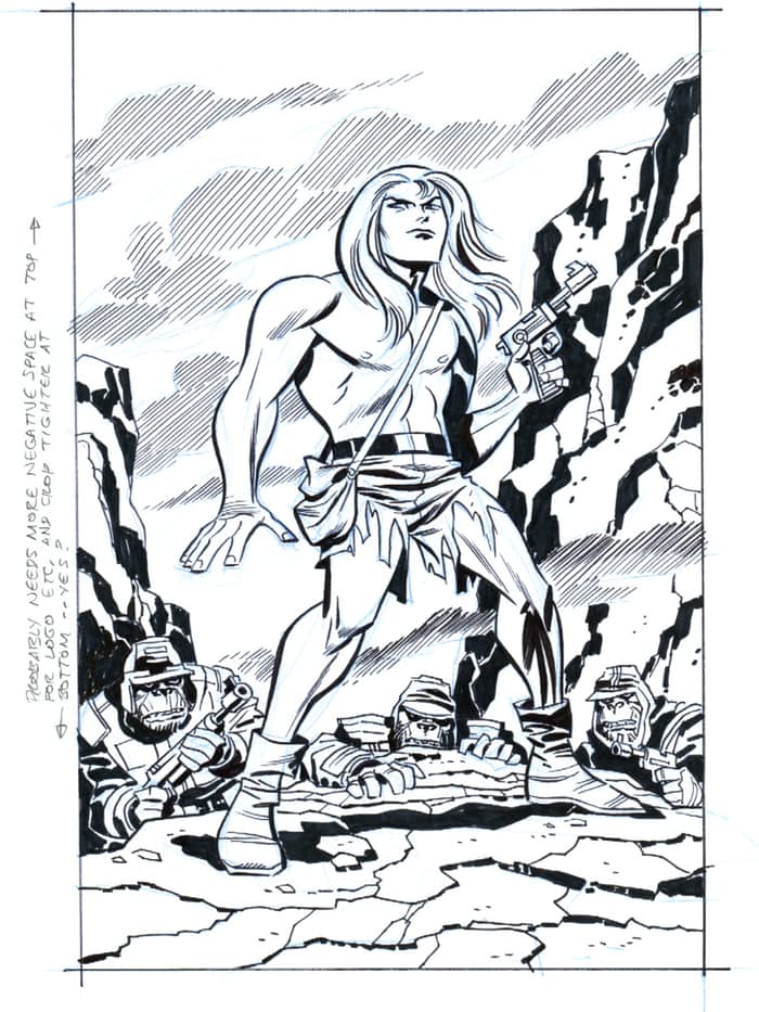 Kamandi Challenge, bozza di copertina di Brue Timm