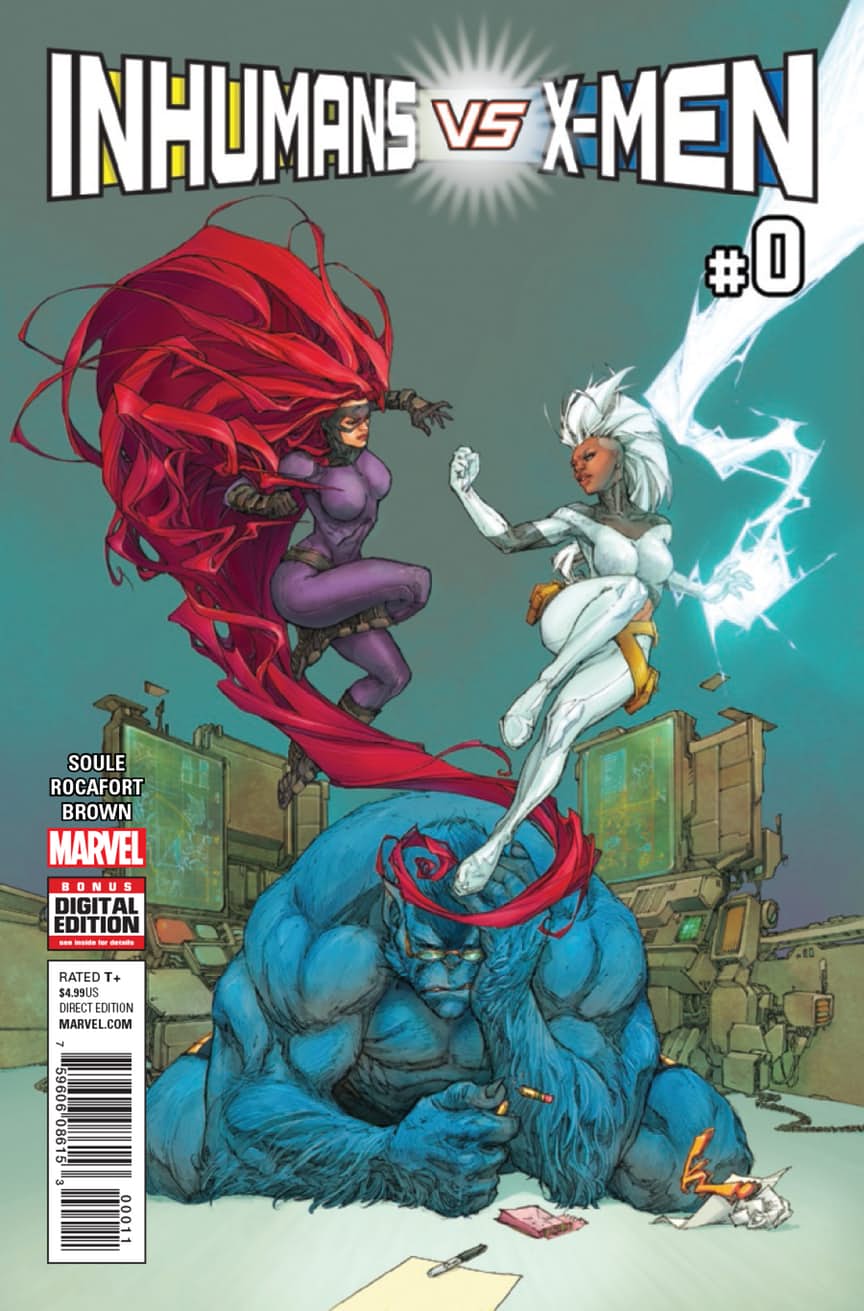 Inhumans vs. X-Men #0, copertina di Kenneth Rocafort