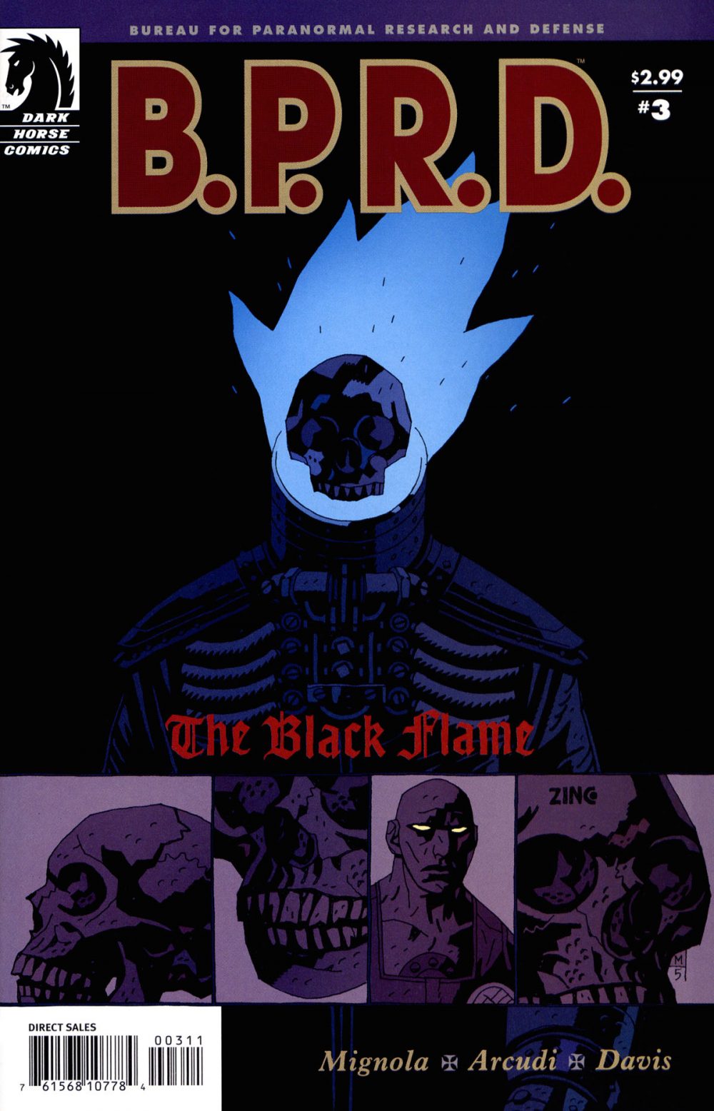 B.P.R.D.: The Black Flame #3, copertina di Mike Mignola