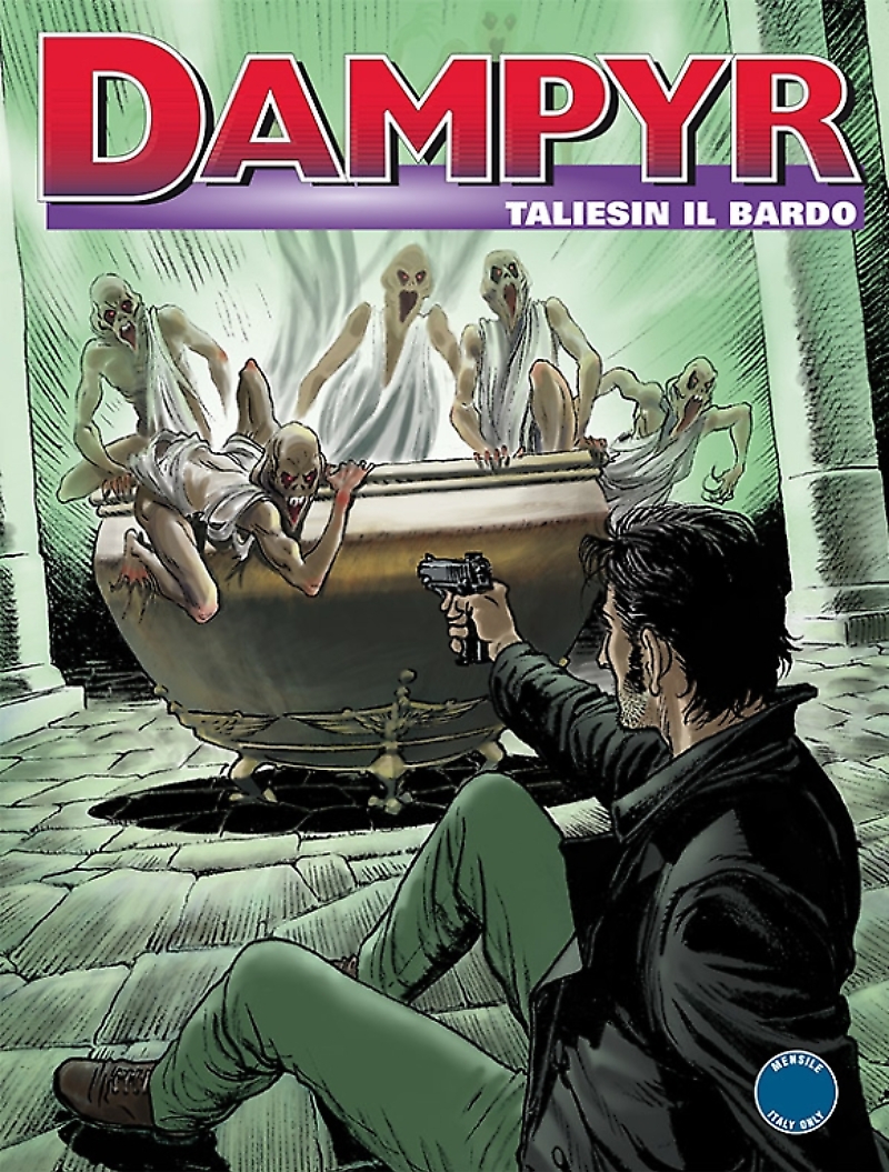 Dampyr 186: Taliesin Il Bardo, copertina di Enea Riboldi