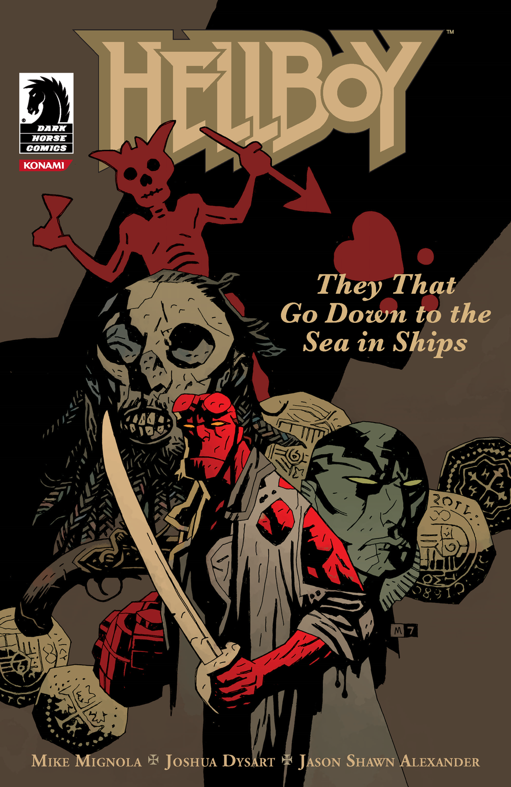 Hellboy: They That Go Down to the Sea in Ships, copertina di Mike Mignola