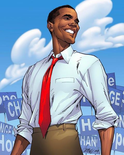 Barack Obama, disegno di J. Scott Campbell