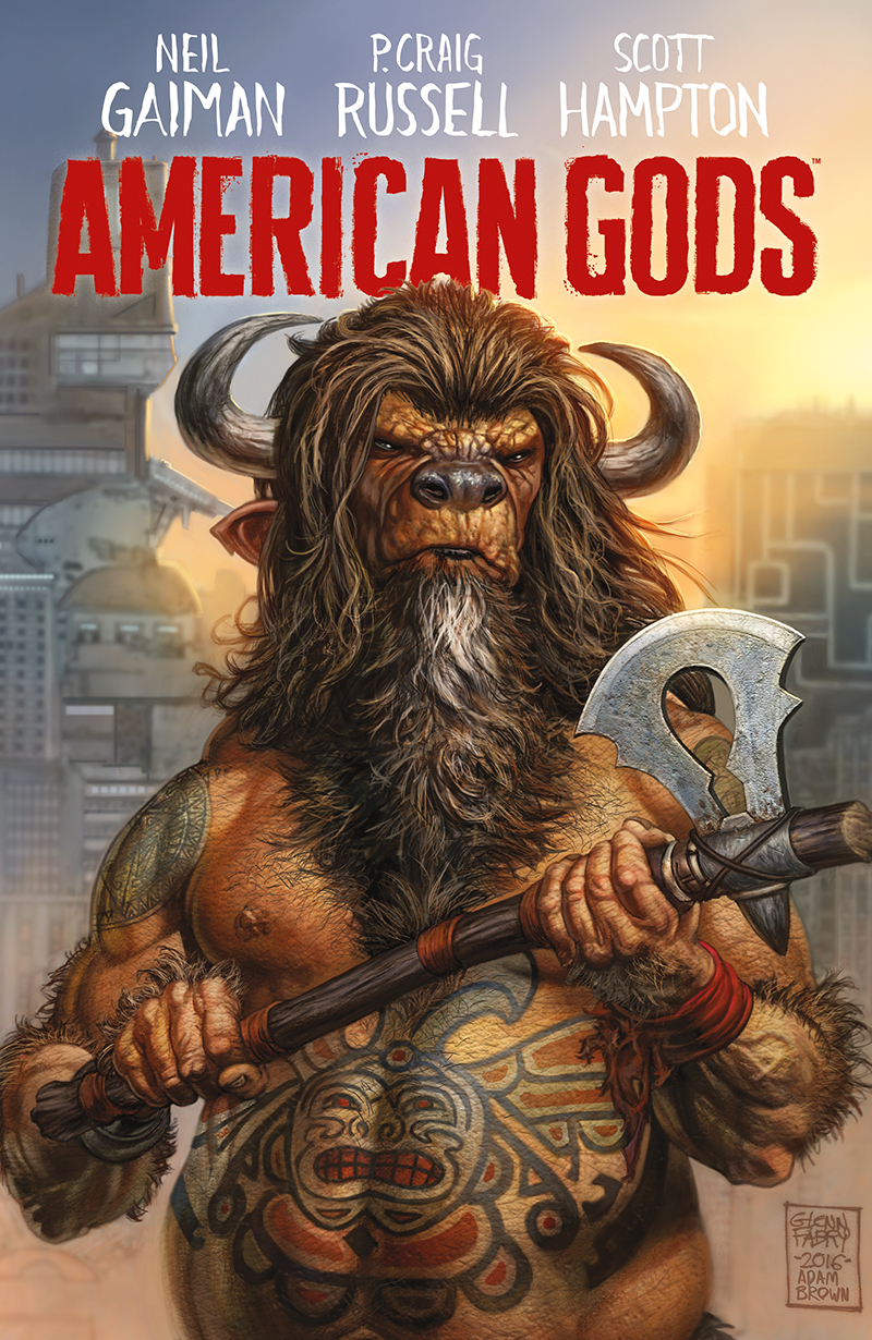 American Gods #1, copertina di Glenn Fabry e Adam Brown