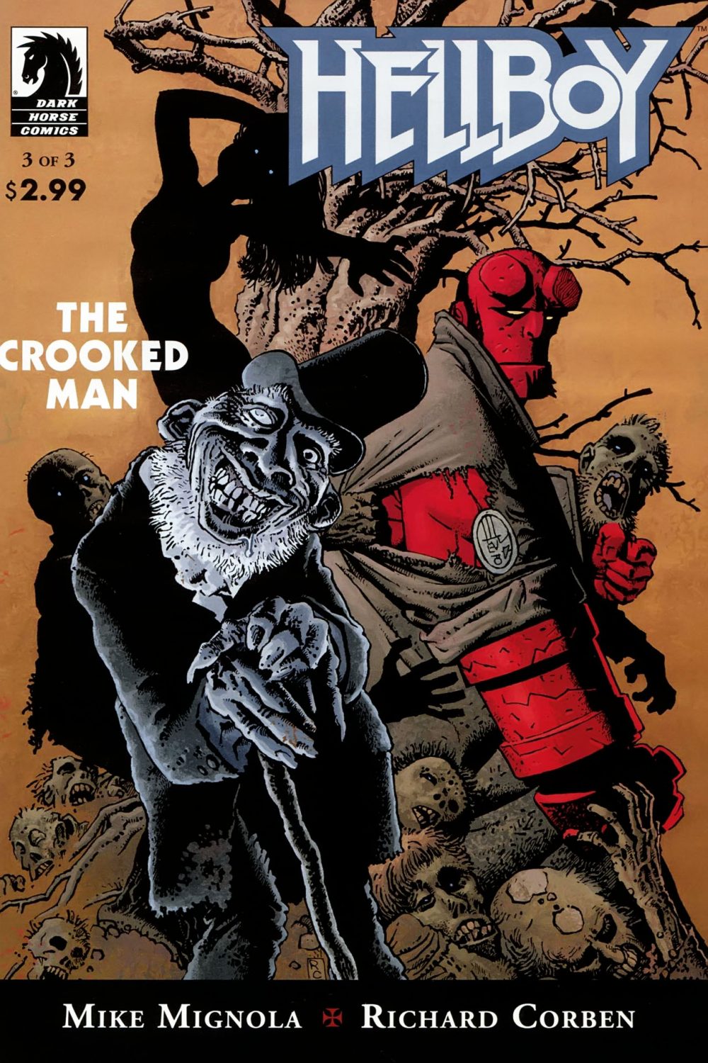 Hellboy: The Crooked Man #3, copertina di Mike Mignola