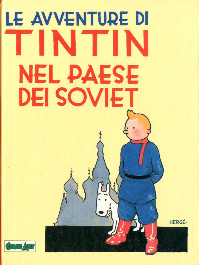 Tintin al Paese dei Soviet, copertina di Hergé