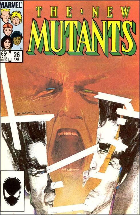 New Mutants #26, copertina di Bill Sienkiewicz