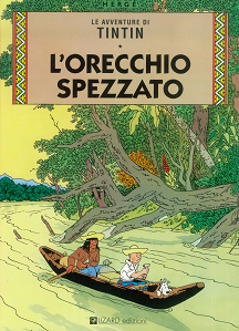 L'orecchio spezzato, copertina di Hergé