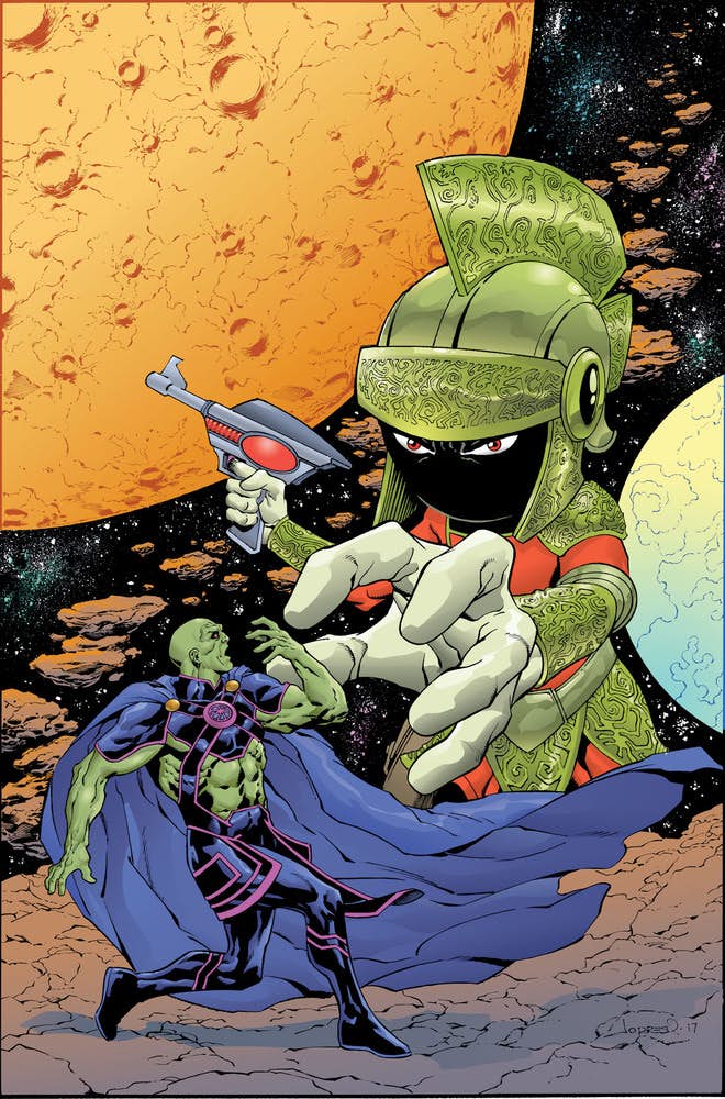 Martian Manhunter/Marvin The Martian Special #1, copertina di Aaron Lopresti