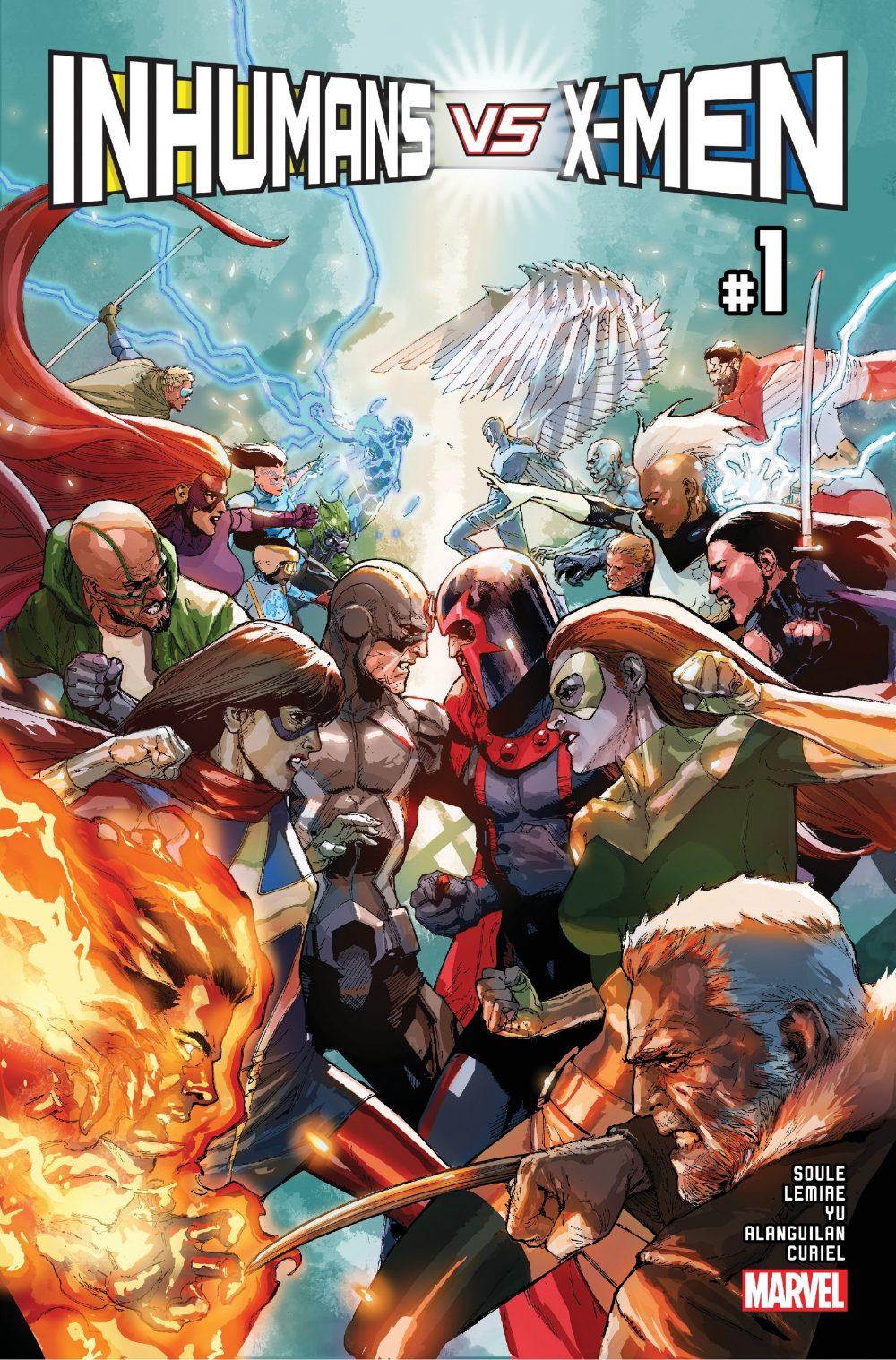 02. Inhumans vs. X-Men #1, di Charles Soule, Jeff Lemire e Leinil Francis Yu, copertina di Leinil Francis Yu - Marvel