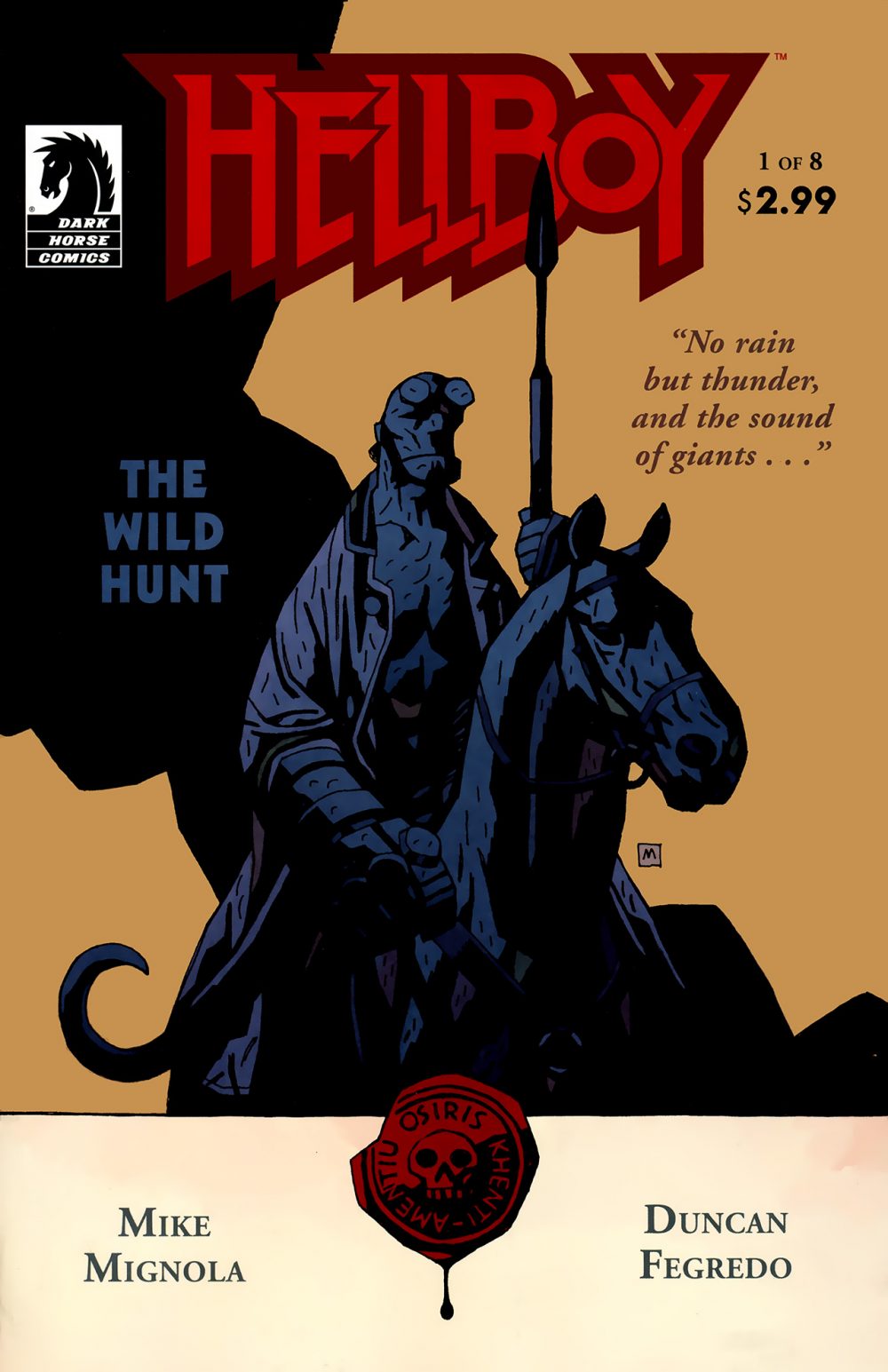 Hellboy: The Wild Hunt #1, copertina di Mike Mignola