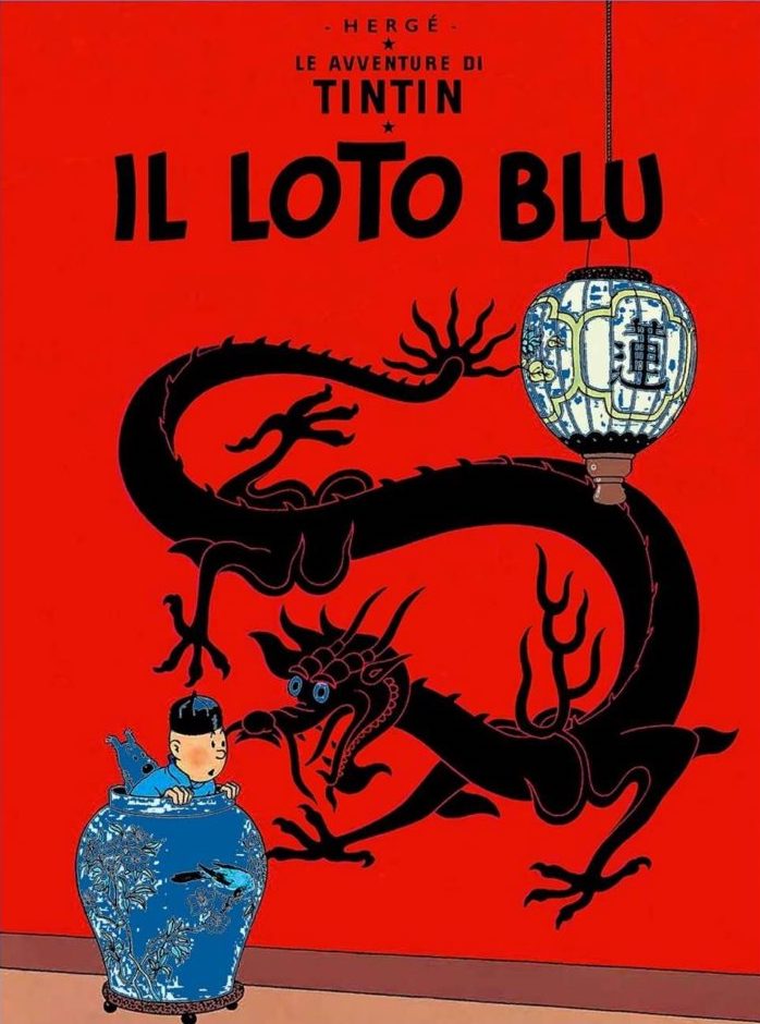 Il loto blu, copertina di Hergé