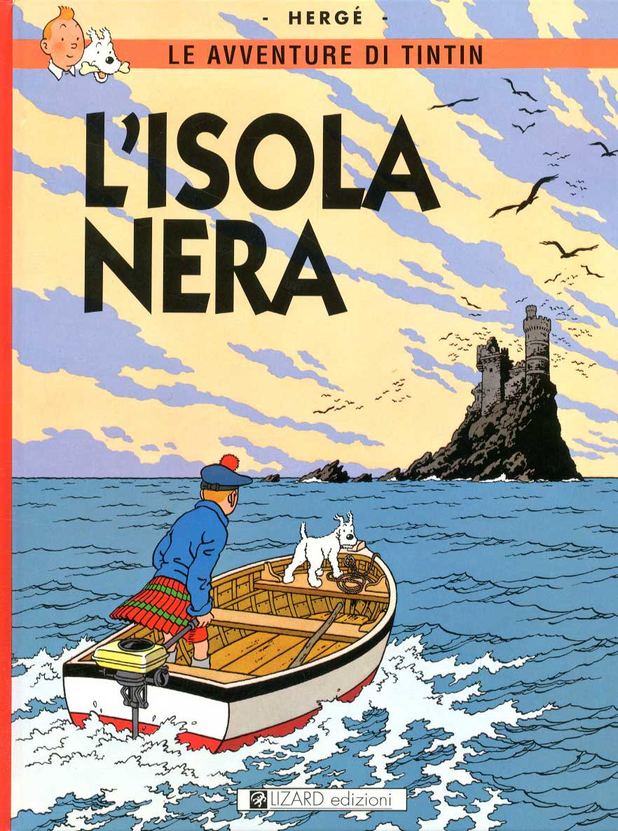 L'isola nera, copertina di Hergé