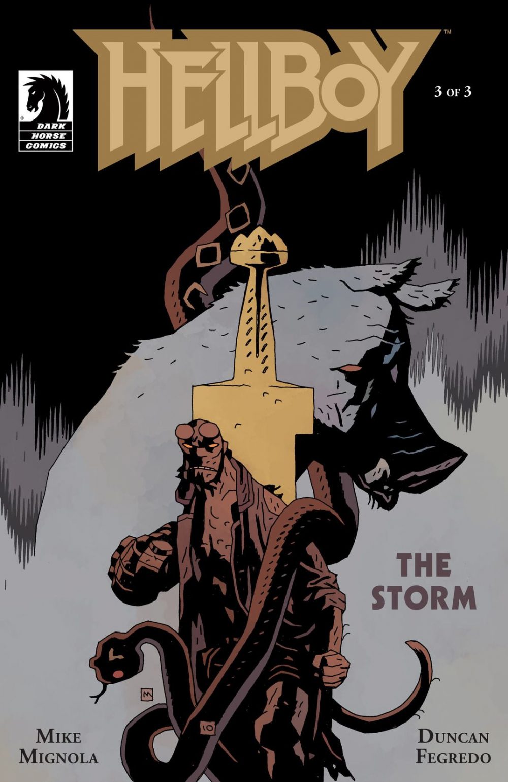 Hellboy: The Storm #1, copertina di Mike Mignola