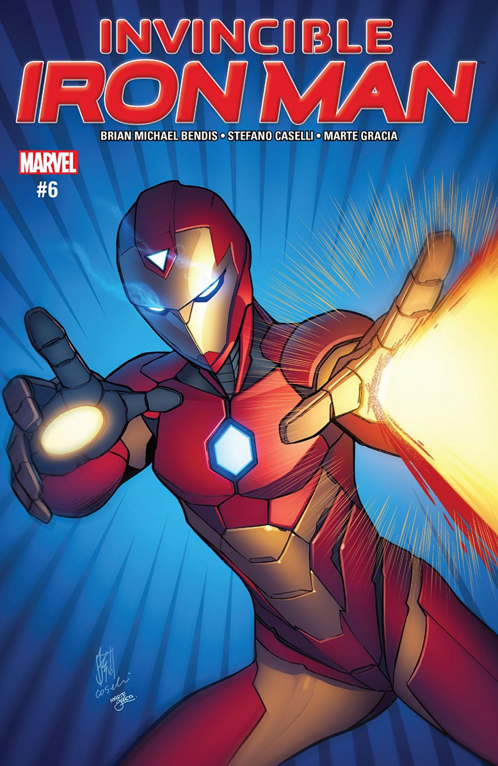 Invincible Iron Man #6, copertina di Stefano Caselli